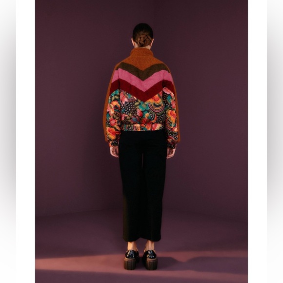 NWT FARM RIO Toucanfly Reversible Floral Print Quilted Puffer Jacket Size L - Picture 6 of 14